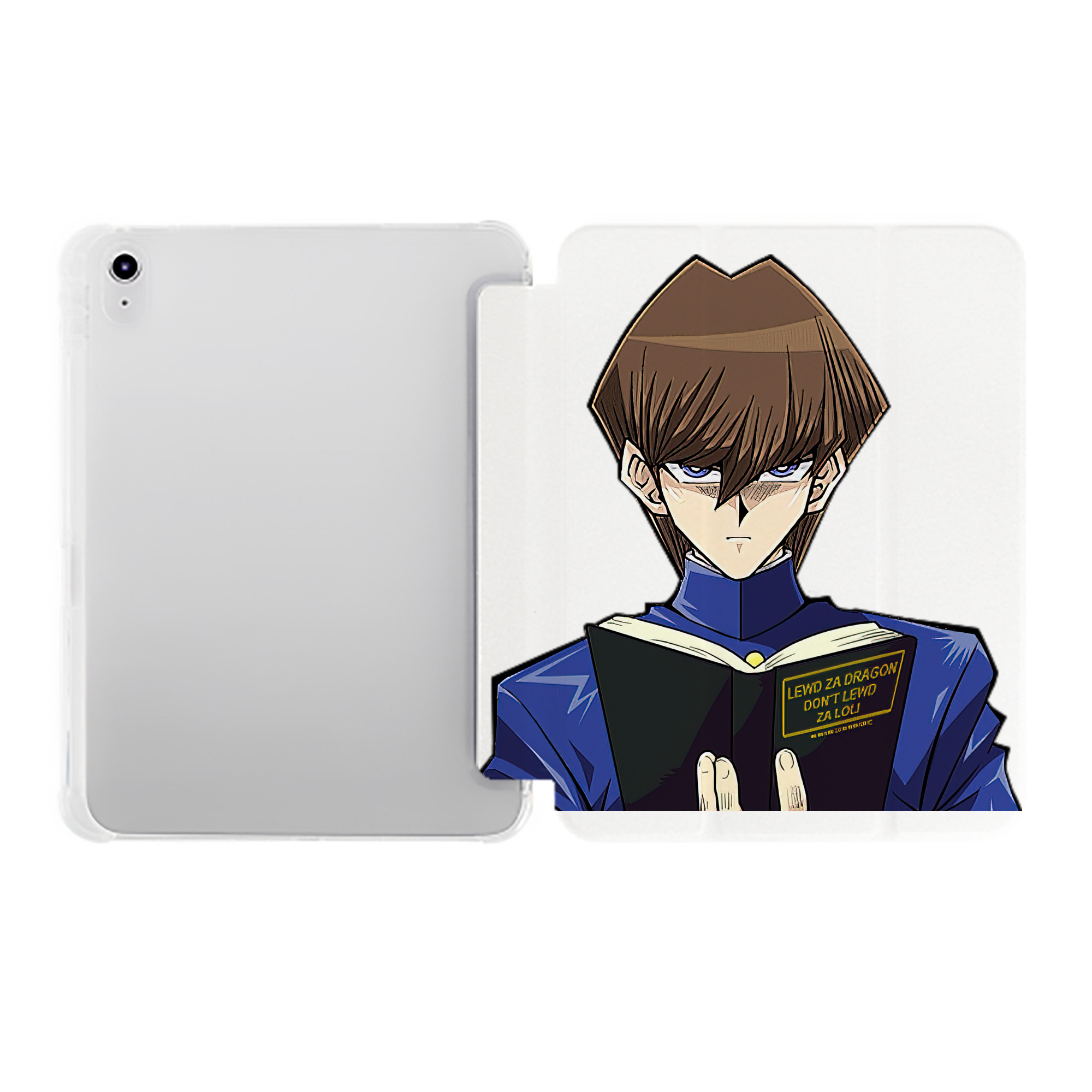 （画像用） 遊☆戯☆王 Yu-Gi-Oh! IPad ケース ペン収納付き 三つ折りスタンド PUレザー×シリコン 対応機種9.5/10.5/10.9インチ